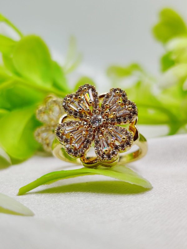 1 Piece Imported Blossoming Elegance Moveable Ring – Gold & Silver Color Options 🌟 | Luxurious Design Ring | Adjustable Ring | Ring For Girls & Women ✨