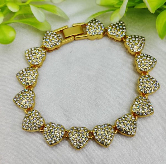 Elegant Adjustable Heart Crystal Bracelet – Imported Design