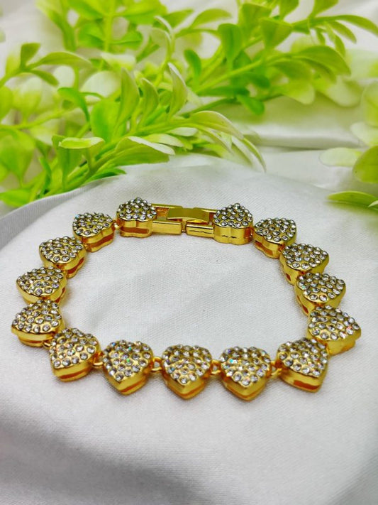 Elegant Adjustable Heart Crystal Bracelet – Imported Design