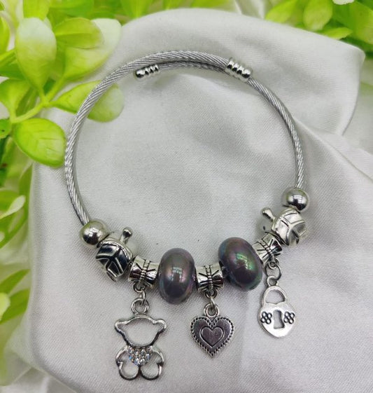 Elegant Pearl & Charm Bracelet – For Women & Girls