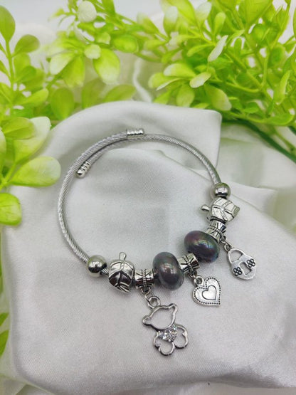 Elegant Pearl & Charm Bracelet – For Women & Girls