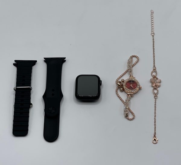 GM68 Ultra Mini Smartwatch & Quartz Bracelet Watch Combo – Stylish Dual Watch Set with Wireless Charging