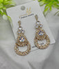 Imported Glamorous Crystal-Studded Teardrop Earrings – Gold Finish